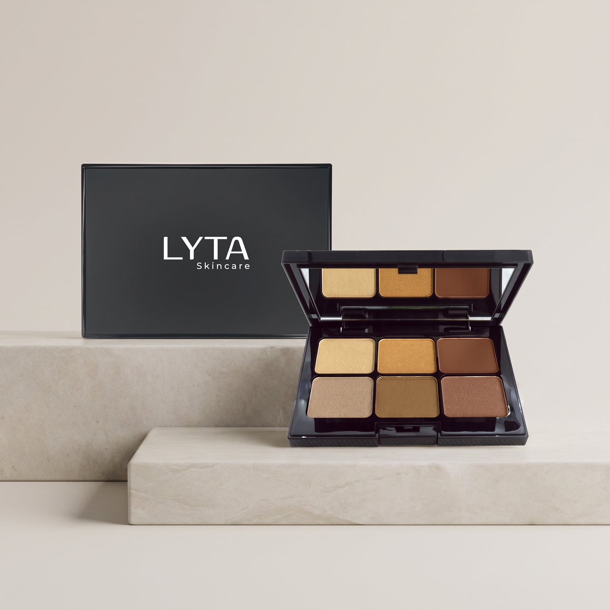 LYTA Eyeshadow Palette, Caramel Kiss, studio product photograph