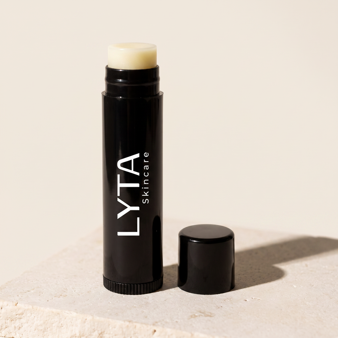 LYTA Vegan Lip Balm, studio product photograph